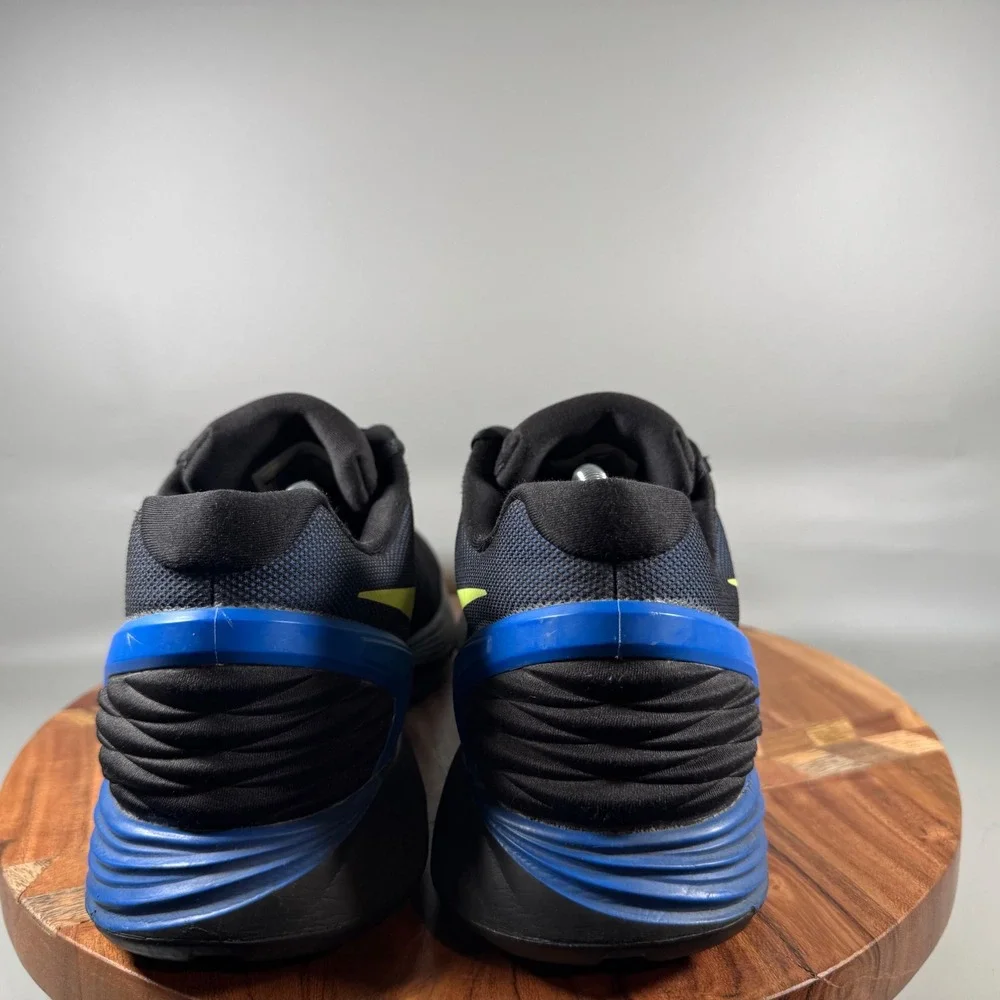 Nike‎ Lunarglide 6 Mens 12.5 Black Volt Blue Lagoon Running Shoes 654433-004